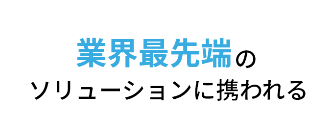 業界最先端のソリューションに携われる